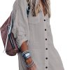 Jngrtsyjvip Fashion   Women's Swimsuit Cover Up Summer Beachwear Button Down Shirt Bikini Bathing Suit Beach Coverup Mini Dresses