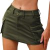 Jngrtsyjvip Fashion High Stretchy Cargo Skirt for Women, Low Waist Y2k Mini Skirt Cute Denim Skirt with Pockets