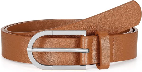 71NriDZbs_L._AC_SL1500 Jngrtsyjvip Fashion Women's Belts for Jeans Pants, Black Brown Waist Belts for Ladies Dresses Fashion Gold Silver Buckle Plus Size Belts
