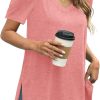 71Ob9nPHwsL._AC_SL1500 Jngrtsyjvip Fashion Summer Tops for Women Short Sleeve V Neck Shirts Side Split Loose Casual Tunic Tops