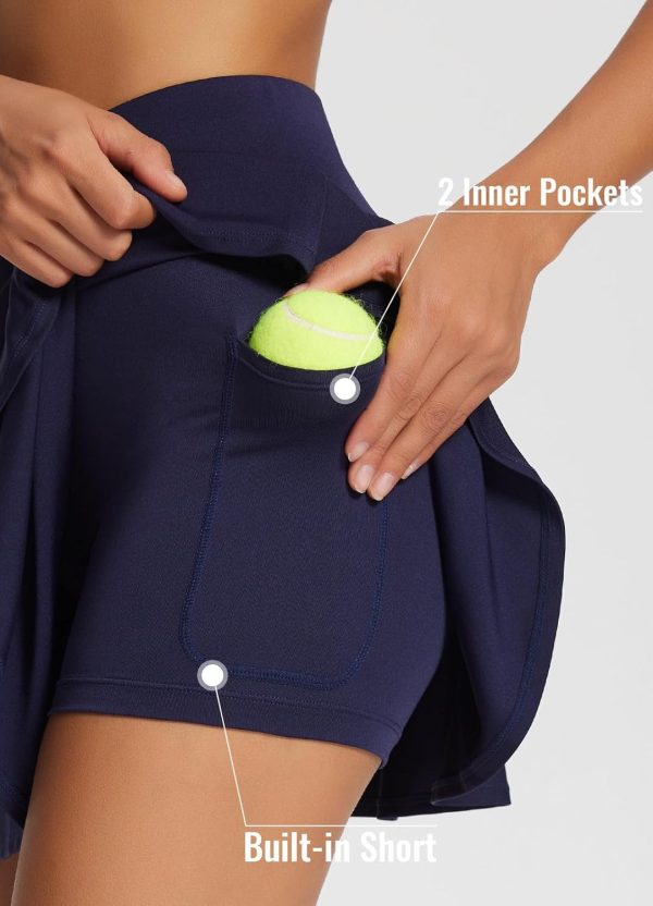 Jngrtsyjvip Fashion  Women's Tennis Skirt Flowy Pleated Skorts for Woman Skirts Golf Athletic with Shorts Pockets for Running Workout