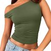 Jngrtsyjvip Fashion Womens Off The Shoulder Tops Sleeveless Shirts Going Out Crop Tank Tops Slim Fitted Y2K Summer Outfits 2024