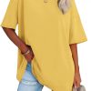 Jngrtsyjvip Fashion   Womens Oversized T Shirts V Neck Tees Half Sleeve Cozy Comfy Tunic 2024 Y2K Tops Casual