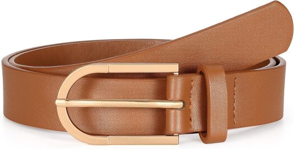 71S1j96apbL._AC_SL1500 Jngrtsyjvip Fashion Women's Belts for Jeans Pants, Black Brown Waist Belts for Ladies Dresses Fashion Gold Silver Buckle Plus Size Belts