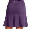 Jngrtsyjvip Fashion 19" Golf Skorts Skirts for Women Zipper Pockets Knee Length Skort Women's High Waist Athletic Tennis Skirt