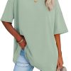 Jngrtsyjvip Fashion   Womens Oversized T Shirts V Neck Tees Half Sleeve Cozy Comfy Tunic 2024 Y2K Tops Casual