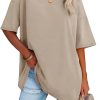 Jngrtsyjvip Fashion   Womens Oversized T Shirts V Neck Tees Half Sleeve Cozy Comfy Tunic 2024 Y2K Tops Casual