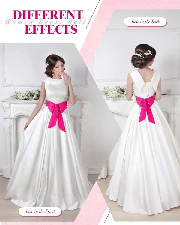 71W0boYNQZL._AC_SL1500 Jngrtsyjvip FashionWomen Chiffon Sash Belt Dress Sash Waist Bridal Wedding Belt 50s Belt Accessories 3'' Wide