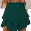 Jngrtsyjvip Fashion Shorts for Women Casual Boho Ruffle Tiered Skorts High Waist Mini Skirts Golf Tennis Crochet Shorts