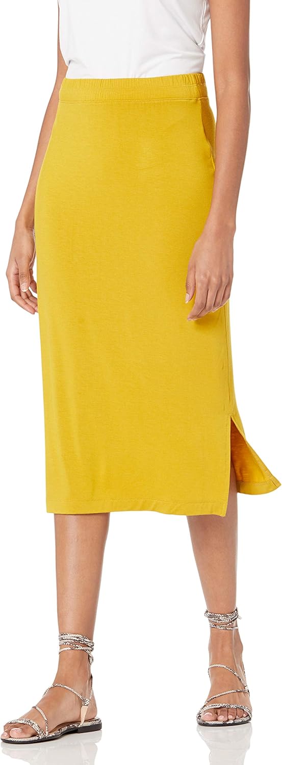 Jngrtsyjvip Fashion  Women's Pull-On Knit Midi Skirt (Available in Plus Size)