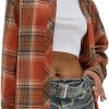 Jngrtsyjvip Fashion   Womens Button Down Flannel Shirts Long Sleeve Plaid Shackets Business Casual Blouse Top