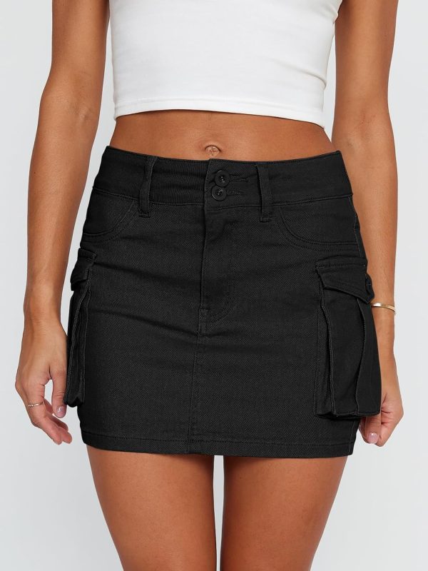 71_G8LHzbjL._AC_SL1500 Jngrtsyjvip Fashion Women Cargo Mini Skirt Denim Jean Dress with Pocket