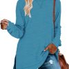 Jngrtsyjvip Fashion  Womens Casual Long Sleeve T Shirts Casual Blouses Trendy Tops Side Split Tunics