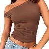 Jngrtsyjvip Fashion Womens Off The Shoulder Tops Sleeveless Shirts Going Out Crop Tank Tops Slim Fitted Y2K Summer Outfits 2024