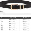 Jngrtsyjvip Fashion  Plus Size Women's Leather Belts for Jeans Pants Fashion Ladies Black Belt with Gold Buckle