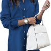 Jngrtsyjvip Fashion   Women Denim Shirt Dresses Long Sleeve Distressed Jean Dress Button Down Casual Tunic Top