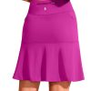 Jngrtsyjvip Fashion 19" Golf Skorts Skirts for Women Zipper Pockets Knee Length Skort Women's High Waist Athletic Tennis Skirt