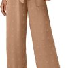 Jngrtsyjvip FashionI  Women's Wide Leg Pants with Pockets High Waist Adjustable Knot Loose Casual Trousers Business Work Casual Pants