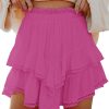 Jngrtsyjvip Fashion Shorts for Women Casual Boho Ruffle Tiered Skorts High Waist Mini Skirts Golf Tennis Crochet Shorts
