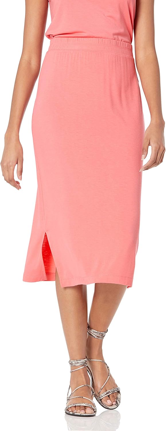 Jngrtsyjvip Fashion  Women's Pull-On Knit Midi Skirt (Available in Plus Size)