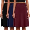 71gN1K6C4QL._AC_SL1500 Jngrtsyjvip Fashion3 Pack Womens Midi Skirts Flowy Lightweight Knee Length Casual Elastic Waist Modest Flared Skirts Trendy Summer