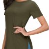 71gWYz0dyWL._AC_SL1500 Jngrtsyjvip Fashion Shirts Summer Women Casual Short Sleeve Tops T-Shirts Tees with Side Split