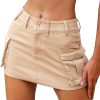 Jngrtsyjvip Fashion High Stretchy Cargo Skirt for Women, Low Waist Y2k Mini Skirt Cute Denim Skirt with Pockets