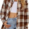 Jngrtsyjvip Fashion   Womens Button Down Flannel Shirts Long Sleeve Plaid Shackets Business Casual Blouse Top