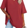 Jngrtsyjvip Fashion   Womens Oversized T Shirts V Neck Tees Half Sleeve Cozy Comfy Tunic 2024 Y2K Tops Casual