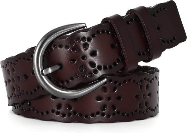 71kSBqDr-5L._AC_SL1500 Jngrtsyjvip Fashion Women’s Hollow Flower Leather Belt for Jeans Pants Wide Belt for Ladies