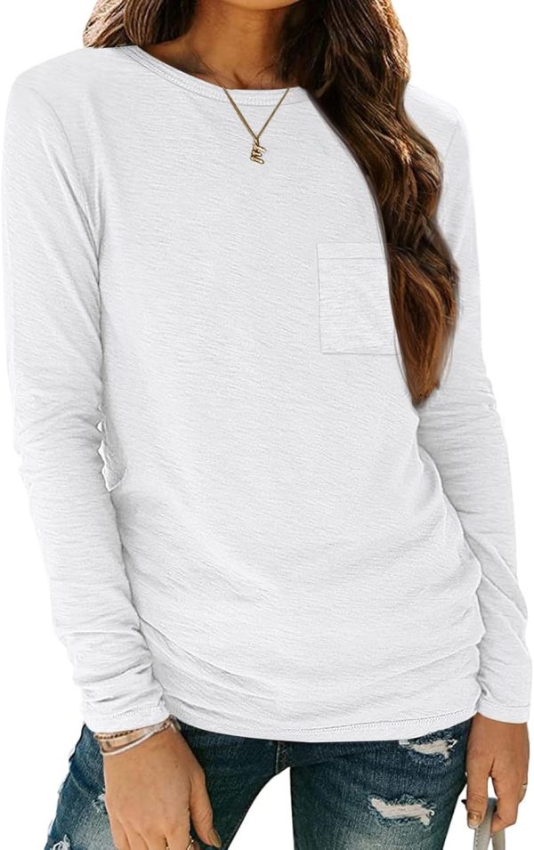 Jngrtsyjvip Fashion   Long Sleeve Shirts for Women 2024 Fall Fashion Crewneck Loose Fit Casual Tops Trendy Basics Outfits Clothes