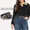 Jngrtsyjvip Fashion  Plus Size Women's Leather Belts for Jeans Pants Fashion Ladies Black Belt with Gold Buckle