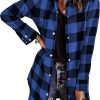 Jngrtsyjvip Fashion   Flannel for Women 2024 Fall Fashion Long Sleeve Plaid Button Down Shirts Shacket Blouse Top with Pockets