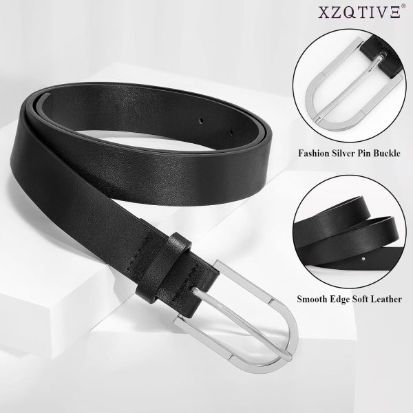 71p4TokDJGL._AC_SL1500 Jngrtsyjvip Fashion Women's Belts for Jeans Pants, Black Brown Waist Belts for Ladies Dresses Fashion Gold Silver Buckle Plus Size Belts