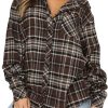 Jngrtsyjvip Fashion   Womens Button Down Flannel Shirts Long Sleeve Plaid Shackets Business Casual Blouse Top
