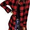 Jngrtsyjvip Fashion   Flannel for Women 2024 Fall Fashion Long Sleeve Plaid Button Down Shirts Shacket Blouse Top with Pockets