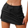 Jngrtsyjvip Fashion High Stretchy Cargo Skirt for Women, Low Waist Y2k Mini Skirt Cute Denim Skirt with Pockets