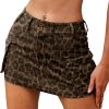 Jngrtsyjvip Fashion High Stretchy Cargo Skirt for Women, Low Waist Y2k Mini Skirt Cute Denim Skirt with Pockets