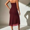 Jngrtsyjvip Fashion  Women's Strapless Midi Dress Tube Top Off Shoulder Sleeveless Fitted Cocktail Club Party Formal Long Dresses