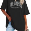 Jngrtsyjvip Fashion   Womens Oversized T Shirts V Neck Tees Half Sleeve Cozy Comfy Tunic 2024 Y2K Tops Casual