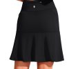 Jngrtsyjvip Fashion 19" Golf Skorts Skirts for Women Zipper Pockets Knee Length Skort Women's High Waist Athletic Tennis Skirt