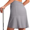 Jngrtsyjvip Fashion 19" Golf Skorts Skirts for Women Zipper Pockets Knee Length Skort Women's High Waist Athletic Tennis Skirt
