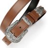 Jngrtsyjvip FashionWomens Western Belt - 1.1" CR Cowboy Belt Leather Belt Women - Country Belts For Women Waist Belt For Women Fashion