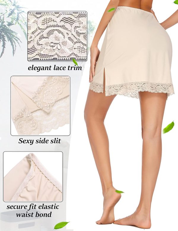Jngrtsyjvip Fashion  Half Slips for Women Underskirt Short Lace Trim Above Knee Half Slip