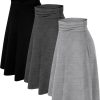 81ZP2jTuhEL._AC_SL1500 Jngrtsyjvip Fashion3 Pack Womens Midi Skirts Flowy Lightweight Knee Length Casual Elastic Waist Modest Flared Skirts Trendy Summer