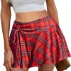 Jngrtsyjvip Fashion  Mini Skirt for Women Pleated Drawstring High Waist Skater Skirt Sexy Lingerie Skirts S-XXL