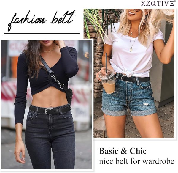 81g22uKR1EL._AC_SL1500 Jngrtsyjvip Fashion Women's Belts for Jeans Pants, Black Brown Waist Belts for Ladies Dresses Fashion Gold Silver Buckle Plus Size Belts