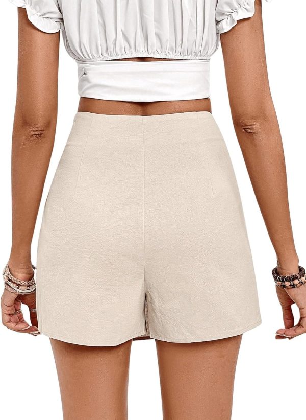 Jngrtsyjvip Fashion Women's High Waisted Fringe Trim Skort Ring Linked Wrap Casual Skirt Shorts