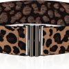 Jngrtsyjvip FashionWomen Stretch Waist Belts, Skinny Elastic Wide Waistband Leopard Print Retro Dress Tuck Belt, Interlock Buckle