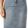 Jngrtsyjvip Fashion Women's Casual Jean Skirt High Waist Back Slit Stretch Denim Skirts